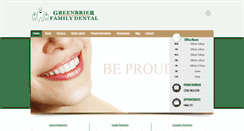 Desktop Screenshot of greenbrierfamilydental.com
